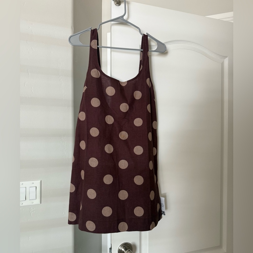 Brown Polka Dot Mini Dress